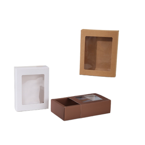 Scatola in Carta Kraft Riutilizzabile Monocolore Fatta a Mano con Centro Trasparente Nuovo Modello per Conservare Oggetti, Caramelle, Regali e Articoli Festivi - Product Image 3