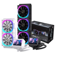 Refroidisseur d'eau liquide pour CPU Lovingcool 360 mm, nouvelle version améliorée, dissipateur thermique blanc, affichage de la température, LOGO, boîtier d'ordinateur de jeu, roulement à billes liquide