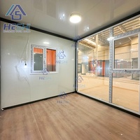 Grande maison préfabriquée moderne et mobile de 20 pieds ou 40 pieds, avec 2, 3, 4 ou 5 chambres, en acier léger, type conteneur extensible