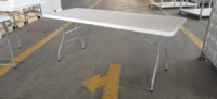 Table pliante en plastique robuste HDPE 6 pieds 1,8 m, design moderne, légère, pour la restauration en plein air, les fêtes de jardin