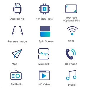 2 DIN 9 inch 1 + 16 gam T3 Xe <span class=keywords><strong>GPS</strong></span> xe đài phát thanh đa phương tiện Android 10 autoradio - Product Image 4