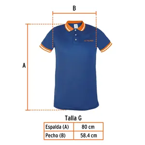 Camiseta Polo de Alto Rendimiento para Hombre BOX 1, Azul, Talla L, TRUPER - Product Image 2