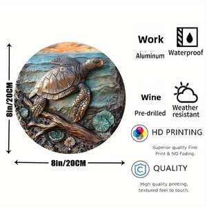 งานศิลปะของขวัญที่ดีที่สุด ผลิตในจีน ขนาด 20x20 ซม. แผ่นอะลูมิเนียมหนา ลายทะเล ของตกแต่งแขวนผนัง ภาพนิ่ง - Product Image 4