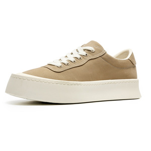 Zapatos de Plataforma con Costuras en Contraste Negras, Zapatos de Plataforma Baja, Zapatos para el Día a Día, Suela Gruesa Color Crema, Parte Superior de Tela Suave, Blanco Sencillo - Product Image 4