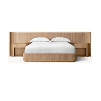 Table de chevet de luxe au design classique Meubles de chambre à coucher Cadre en bois massif Boîte de lit double Queen King Size Tables de chevet ouvertes