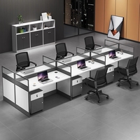Nouveau bureau blanc moderne 4 6 sièges poste de travail du personnel Table d'ordinateur bureau de poste de travail établi des employés