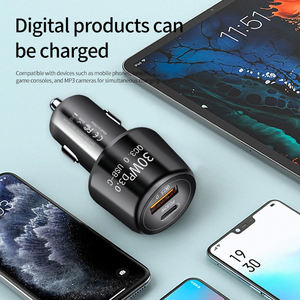 ที่ชาร์จในรถยนต์แบบพกพา 30W USB ชาร์จเร็วพิเศษ PD30W+QC3.0 ป้องกันกระแสเกิน อะแดปเตอร์ชาร์จในรถยนต์สำหรับ iPhone Samsung - Product Image 5