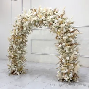 GNW Luxury Wedding Backdrop Artificial Flowers Frame Decoration Wedding Blossom Arch High-quality Material Process Design