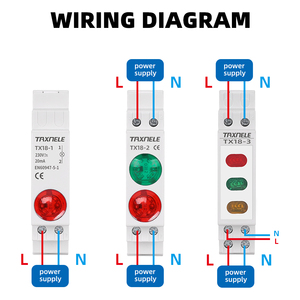DIN đường sắt dẫn tín hiệu đèn AC DC 220V <span class=keywords><strong>230V</strong></span> chỉ ra thí điểm đèn đèn đỏ màu xanh lá cây màu xanh da cam trắng 18 Mét - Product Image 2