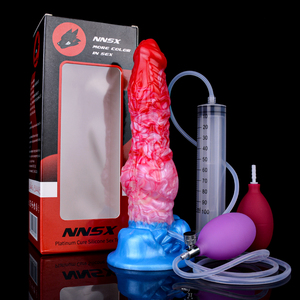 Dildo de 9 Pulgadas con Forma de <span class=keywords><strong>Lobo</strong></span>, Inflable y con Eyaculación, para Mujeres, Masturbadores - Product Image 5