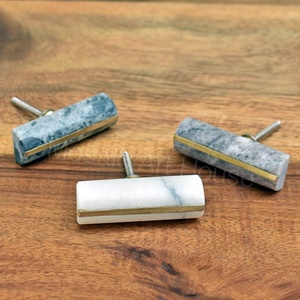 Stone Cabinet Knobs and Pulls, Marble Brass Dresser Drawer Door Knob Handle