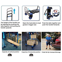 Winslow & Ross Chariot pliable d'organisation ménagère 2 en 1 Plaque en aluminium robuste Polyvalent Chariots pliables de petite taille