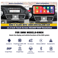 Écran tactile Android 14 de 12,3 pouces, Snapdragon 665 8 cœurs, CarPlay sans fil intégré, GPS USB, Mercedes-Benz Classe E W212/W213