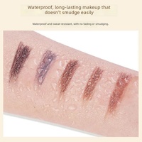 Crayon à sourcils double embout fin certifié Halal BPOM, tube doré, imperméable, maquillage naturel 3D pour sourcils, marque privée, vente en gros