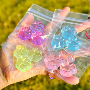 Mini porte-clés anti-stress en caoutchouc thermoplastique souple en forme de patte, transparent et ultra-clair, super stylé, jouet ludique - Product Image 1