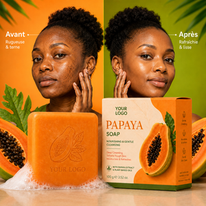 Private Label OEM Natural Organic Bathing Care Hydrating Soft Skin Gentle Wash Dull Dry Skin Botanical Vegan Formula Papaya <b>Soap</b> - Product Image 1