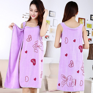 Logo personnalisé impression Microfibre Femme Robe De Bain serviette De Bain avec paquet dauphins - Product Image 4