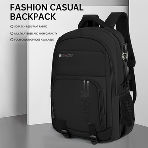 Sac à dos scolaire antivol tendance avec logo personnalisé, sac de voyage pour ordinateur portable grande capacité avec port USB, vente en gros pour hommes - Product Image 1