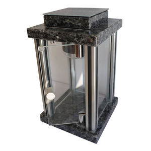 Columna de acero inoxidable de granito Perla Azul, FAROL DE PIEDRA solar <span class=keywords><strong>para</strong></span> tumba, linternas de piedra solar <span class=keywords><strong>para</strong></span> <span class=keywords><strong>cementerio</strong></span> - Product Image 2