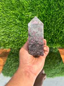 Torre de cristal de zoisita rubí amatista natural, obelisco de energía curativa Feng Shui tradicional para meditación y piedra de decoración del hogar - Product Image 3