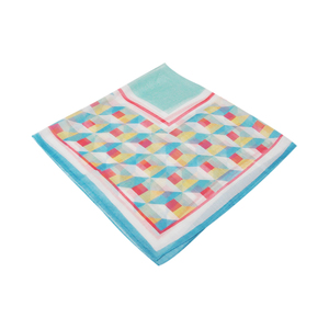 Populaire géométrie confortable impression numérique polyester <span class=keywords><strong>recyclé</strong></span> RPET soie furoshikis <span class=keywords><strong>voile</strong></span> foulard carré - Product Image 3