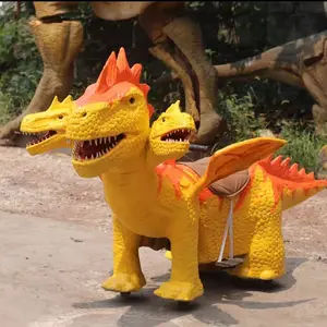 Grande dinosauro simulato luna park giro dinosauro auto per bambini animale auto elettrica