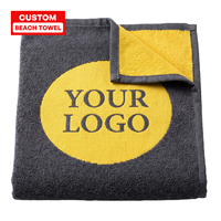OEM High Quality Custom Embossed Super Absorbent 100% Cotton Yarn-dyed Print Jacquard Beach Towel