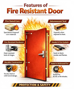 Cửa thoát hiểm chống cháy đạt tiêu chuẩn EN BS WH, thời gian chịu lửa 60 phút, 90 phút, 180 phút, dành cho khách sạn, căn hộ. - Product Image 2