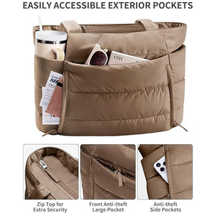 Women Puffer Tote <strong>Bag</strong> Lightweight Puffy Work Handbag <strong>Teacher</strong> Nurse Quilted Shoulder <strong>Bag</strong> - Product Image 5