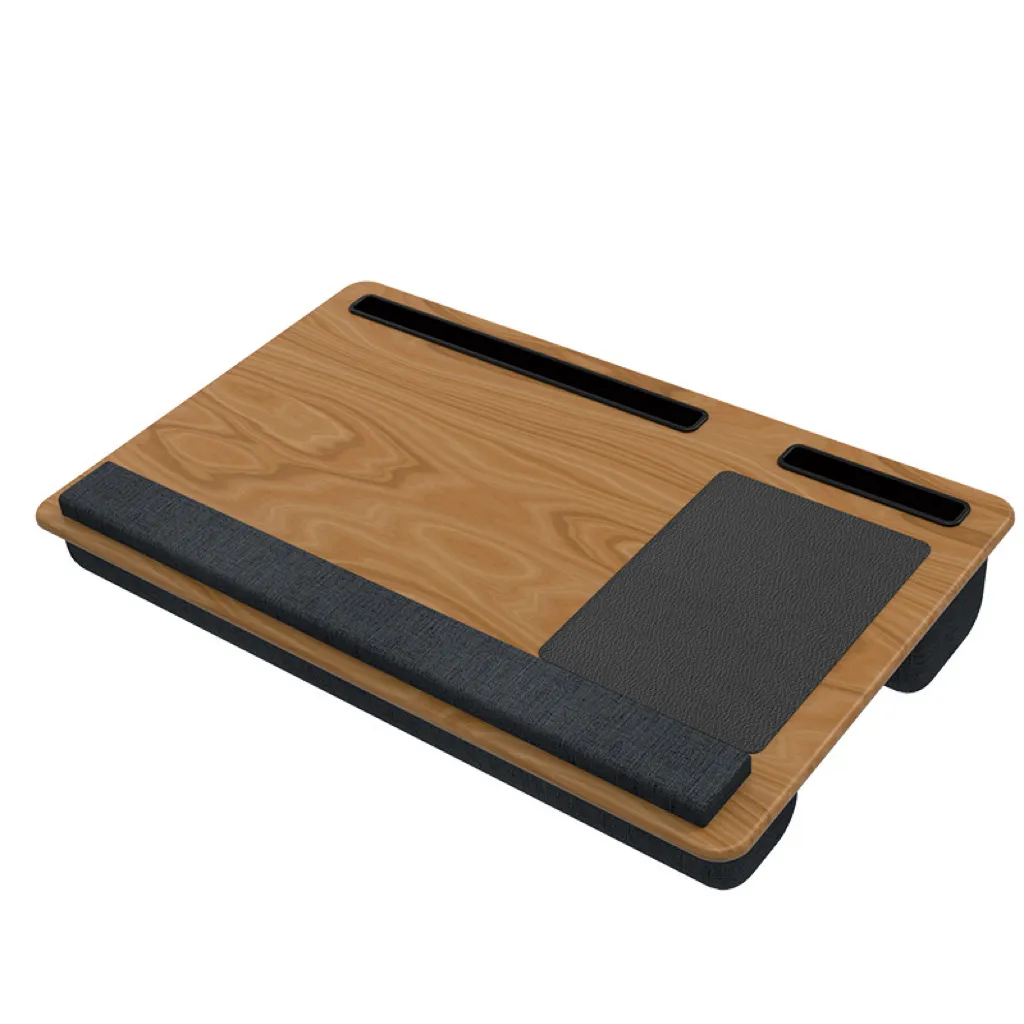 थोक मूल्य पोर्टेबल लैपटॉप तकिया टेबल लकड़ी घुटने नोटबुक धारक डेस्क लकड़ी लैपटॉप फोन धारक के साथ खड़े हो जाओ