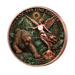 Pièce de collection commémorative personnalisée en cuivre de 5 onces, motif déesse aztèque, papillon, aigle, <span class=keywords><strong>serpent</strong></span> ailé - Product Image 5