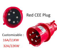 Chargeur EV portable ZSWinner ST-E204 de haute qualité 22KW 32A AC Type 2 avec prise CEE rouge pour utilisation intérieure/extérieure, neuf