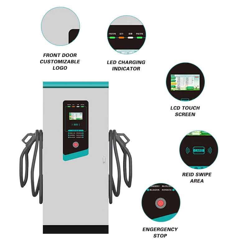 Dc Ev Snellader Voor Elektrische Auto Gbt Ccs2 Laadstation Met Gbt Ccs2 Vloer Gemonteerde Laadstations