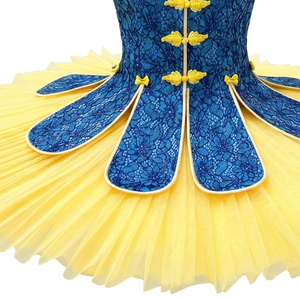 Traje de Ballet Clásico Profesional con Tutú de Diseño Oriental, Cuello Alto y Plataforma Rígida, Estilo Cascanueces y Té Chino - Product Image 3