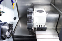 Leichman CNC mesin bubut Turret CKD52, mesin pembalik logam tempat tidur miring dengan alat 12 posisi Post CNC mesin bubut Turret