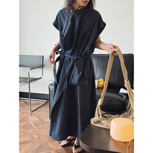 Estate nuovo stile di Parigi vento foglia di loto colletto Multi strato borsa vestito Casual abito lungo per le donne - Product Image 2