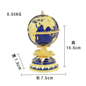 Wholesale Fast Shipping Blue Global Retro Egg-Shaped <b>Small</b> Ornament <b>Box</b> with Boat Creative Home Decor <b>Gift</b> - Product Image 4
