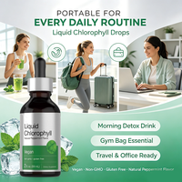 Gouttes de chlorophylle liquide naturelle pure à la menthe pour une fraîcheur interne quotidienne et un soutien de l'équilibre corporel, 59 ml, flacon ambré