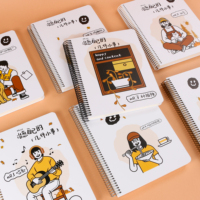Cuaderno Espiral con Ilustraciones de Dibujos Animados, A5, Encuadernado con Espiral Metálica, 100 Hojas, Tapa Dura, Regalo para Estudiantes, Material de Oficina