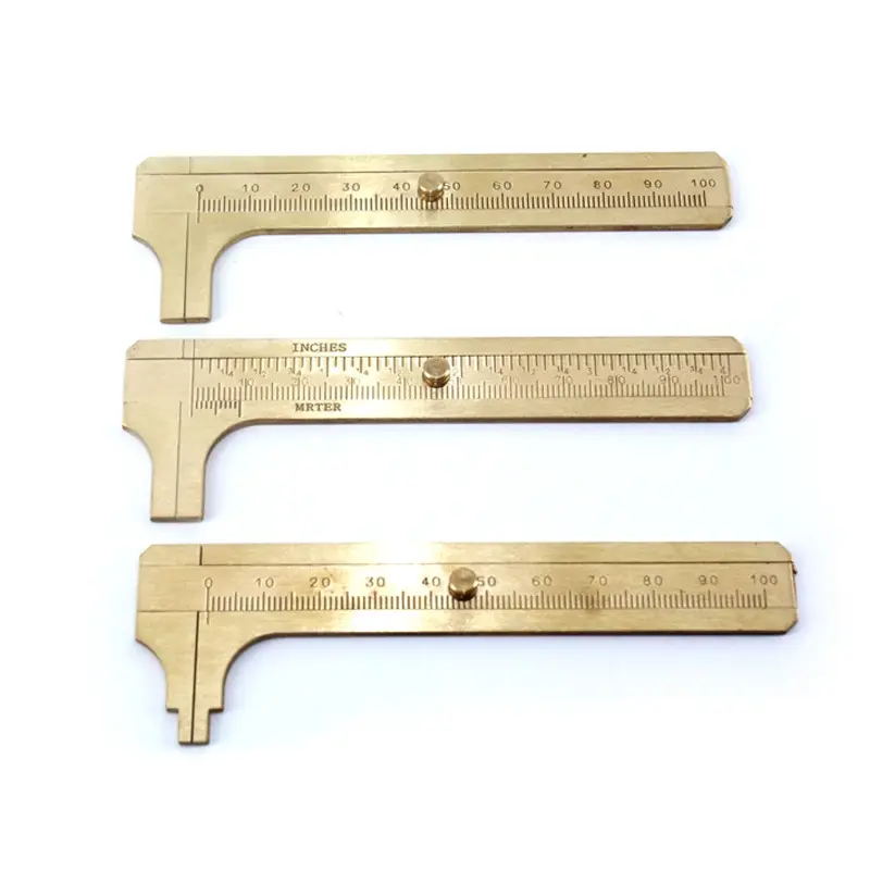 Mini Solid Brass Sliding small copper Gauge Vernier Caliper 80mm 3.15Inch Jewelry Measuring