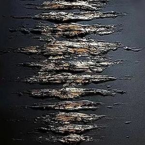 Peinture texturée or noir, art original fait main, projets de décoration intérieure commerciale, art mural 3D, peinture à l'huile abstraite - Product Image 6