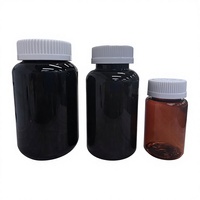Bouteille vide en PET ambré de 50 ml, 100 ml, 120 ml, 250 ml, 300 ml, qualité alimentaire, pour vitamines, médicaments, capsules, bouteille à large ouverture avec CRC
