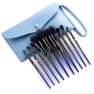 Juego de 10 <span class=keywords><strong>Brochas</strong></span> de <span class=keywords><strong>Maquillaje</strong></span> Profesionales, Diseño Elfo Azul Encantador, Brocha de Pelo Sintético para Rostro y Corrector - Product Image 1