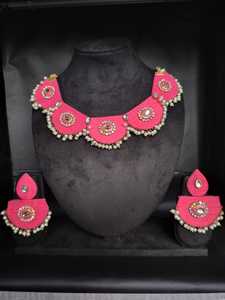 Super Quality Traditional Lightweight Fabric Jewelry Set Unique Handcrafted Necklace and Earring Metal Crafts - Product Image 5