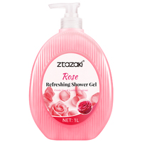 Gel douche floral longue durée MOKERU, 1000 ml, avec extraits naturels de fleurs, pour tous types de peau, marque privée OEM 1000 ml