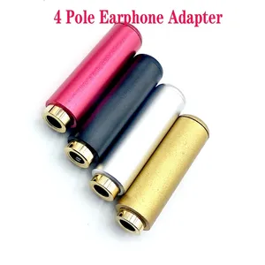 Aluminum Jack 3.5 Audio female jack 3.5mm 4 pole Stereo socket Gold Plated Wire Connector Earphone DIY
