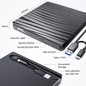 Unidad de DVD externa USB tipo C/lector/<span class=keywords><strong>escritor</strong></span>/unidad óptica CD RW DVD RW duplicadora de discos compatible con portátiles y ordenadores de sobremesa - Product Image 3
