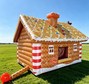 Maison en pain d'épices gonflable personnalisée avec impression numérique intégrale, stand gonflable <span class=keywords><strong>de</strong></span> Noël pour exposition <span class=keywords><strong>de</strong></span> fête ou foire <span class=keywords><strong>de</strong></span> jardin - Product Image 4