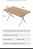Table pliante en bambou Nan pour l'extérieur, table de camping portable pour la salle à manger à domicile, table à thé, pique-nique et voyages en voiture