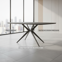 Table à manger pliante industrielle moderne et minimaliste pour 8 personnes, grand plateau, finition mate H082, plateau en céramique, pieds en métal, usage hôtelier